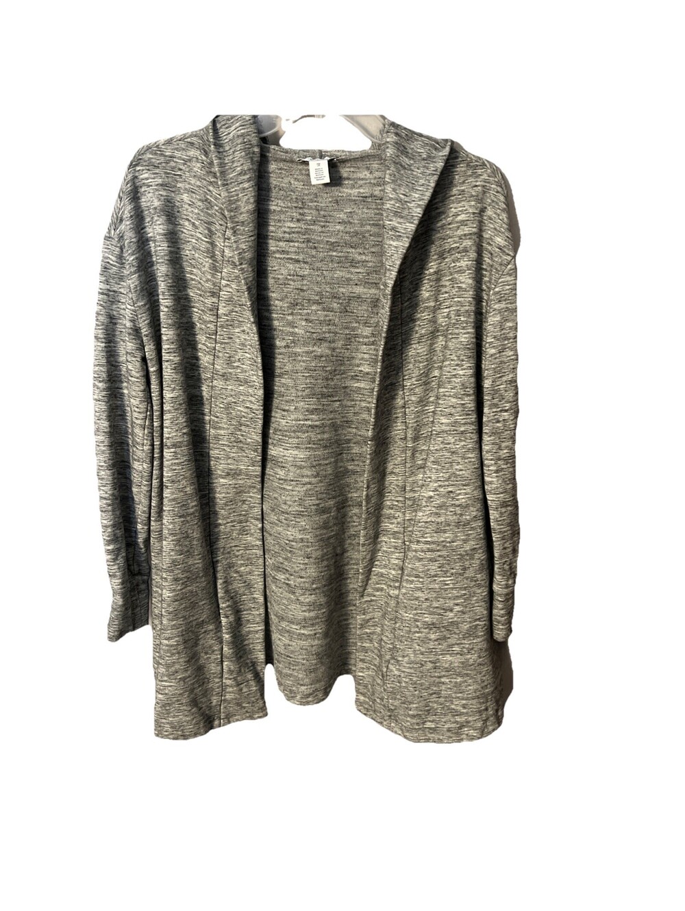 Daily Ritual Hooded Cardigan Open Front Knit Pockets Athleisure Lounge Women’s S
